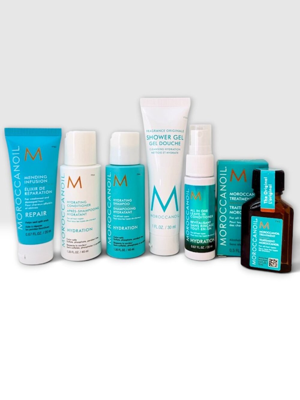 Moroccanoil Set—6pc Deluxe Minis—Treatment Oil, Hair Products, Shower Gel *NWOB*